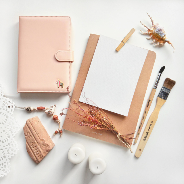 Flatlay of Dried Flowers and Craft Materials 