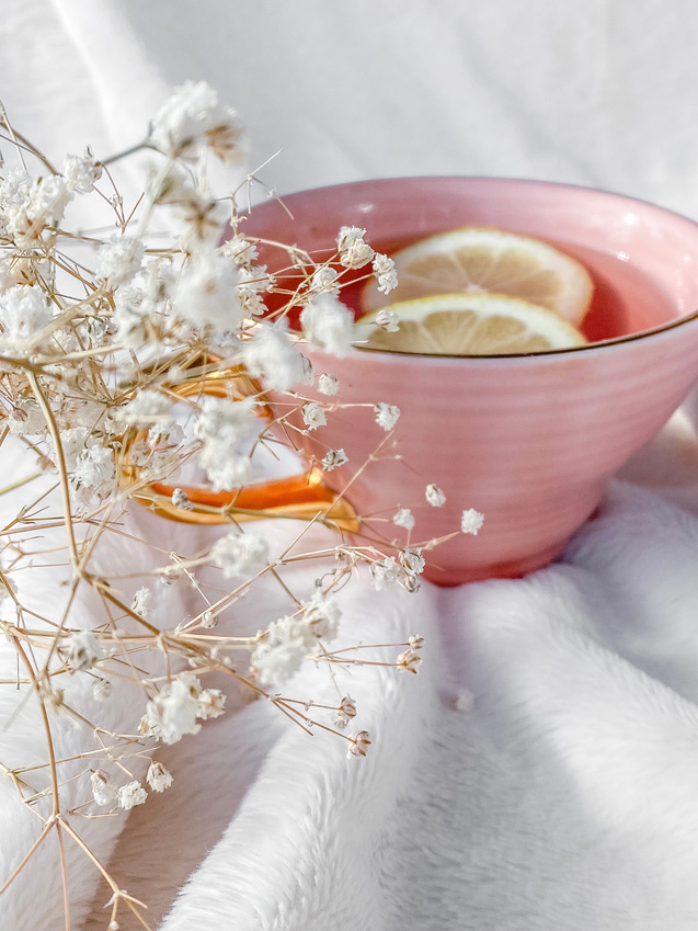 Pink Ceramic Cup in Close Up Photography